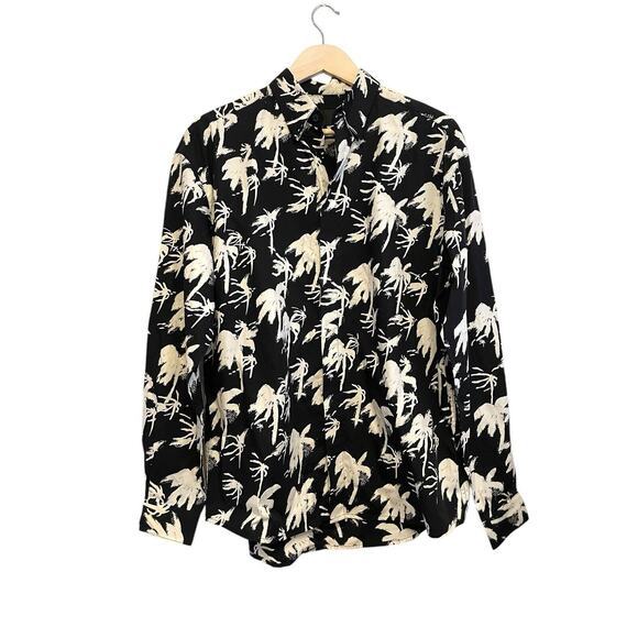 Revolve R+A Sierra Palm Shirt Women Size Small‎ Button Up Black White Oversized - Picture 2 of 7